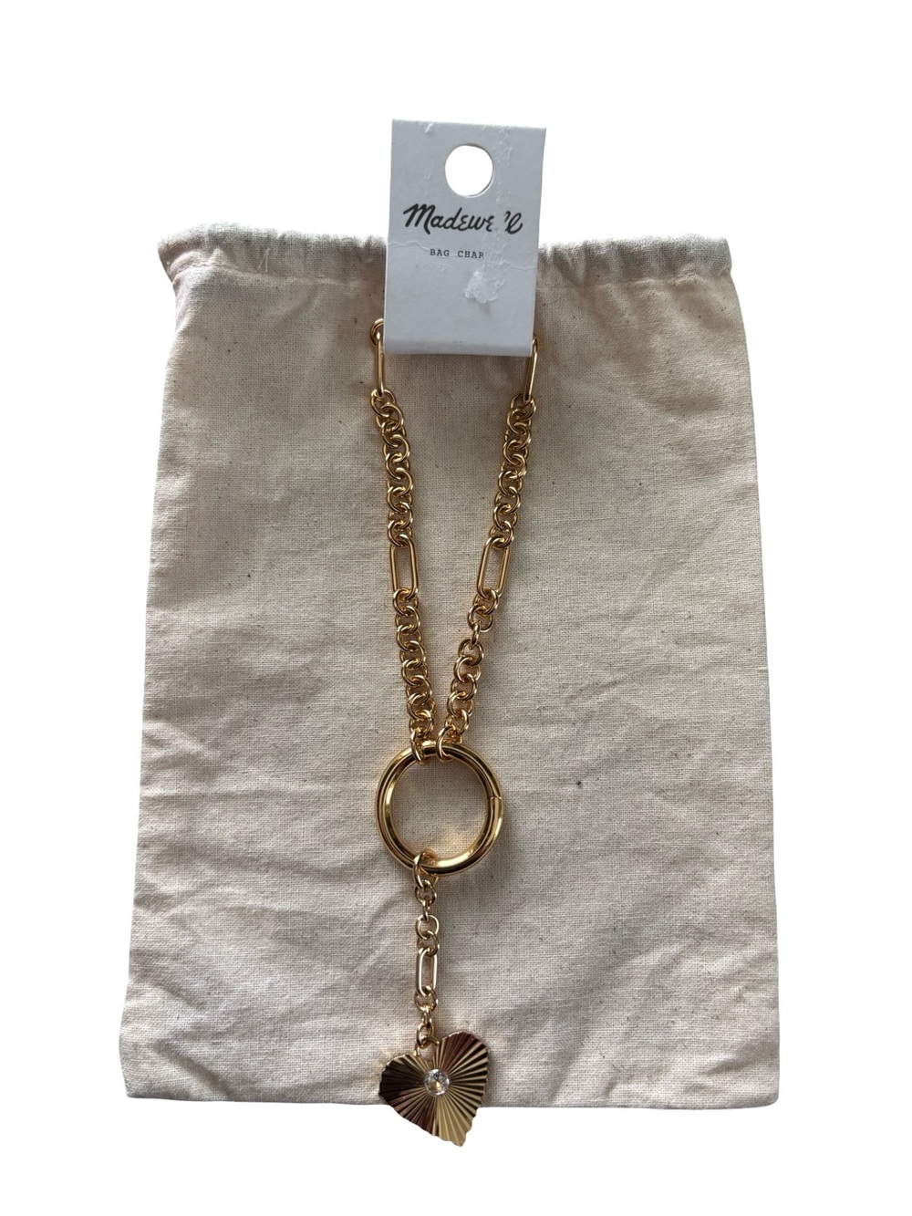 Madewell heart chain bag charm nwt - Picture 4 of 6